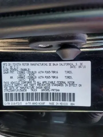 2018 TOYOTA TACOMA DOUBLE CAB  