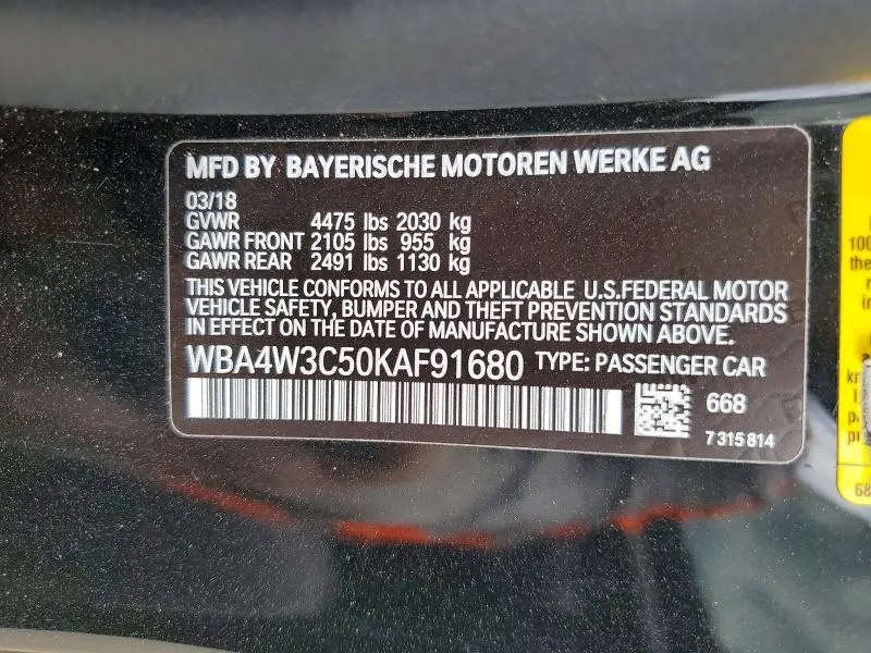 2019 BMW 430I   