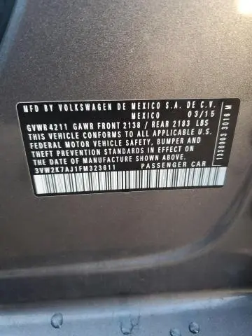 2015 VOLKSWAGEN JETTA BASE  