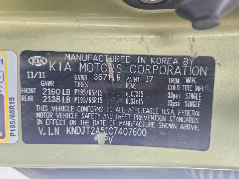 2012 KIA SOUL BASE  
