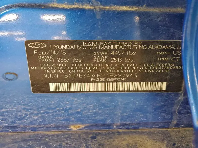 2018 HYUNDAI SONATA SPORT  