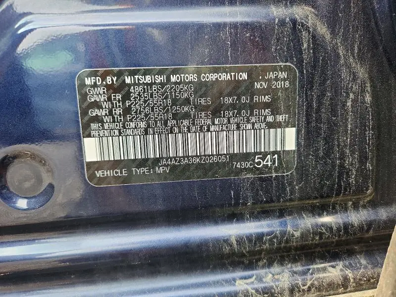 2019 MITSUBISHI OUTLANDER SE  