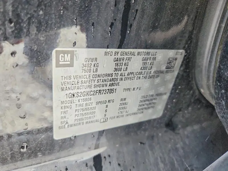 2015 GMC YUKON XL K1500 SLE  