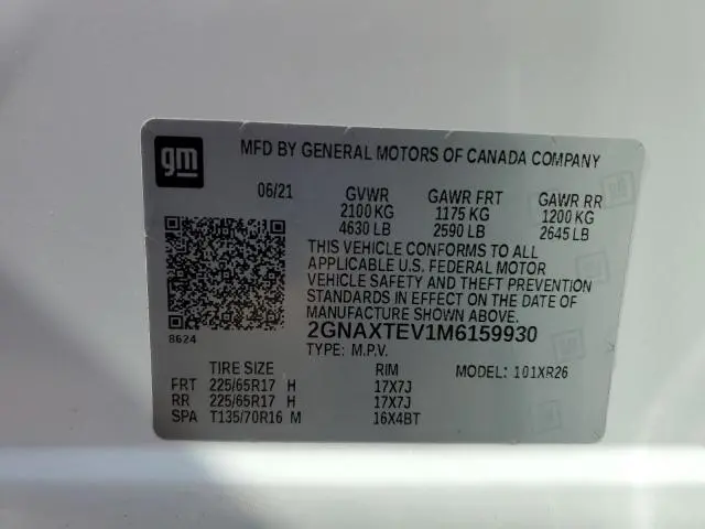2021 CHEVROLET EQUINOX LT  
