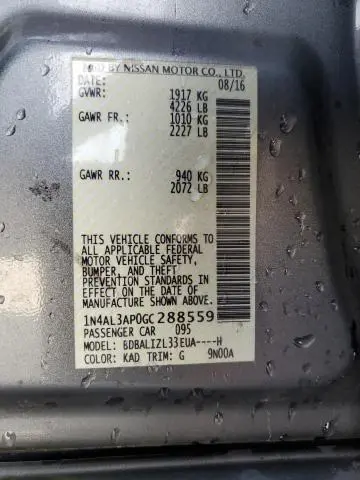 2016 NISSAN ALTIMA 2.5  