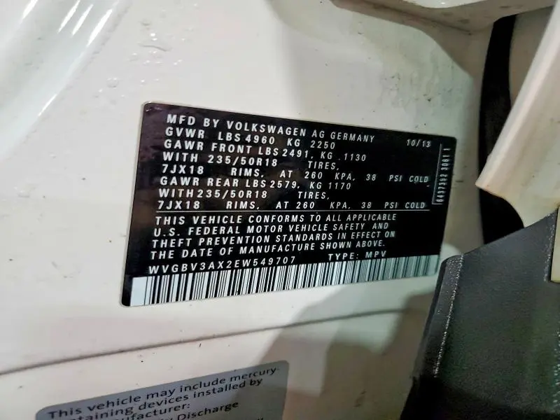 2014 VOLKSWAGEN TIGUAN S  