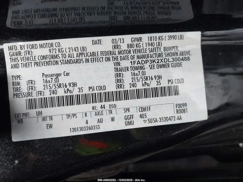 2013 FORD FOCUS SE