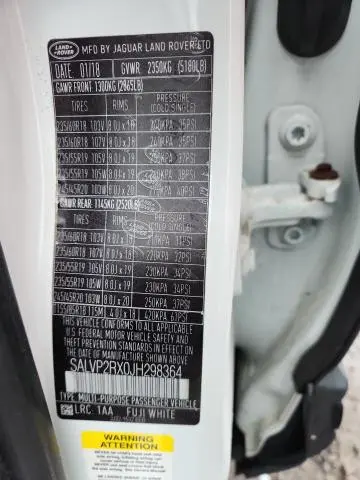 2018 LAND ROVER RANGE ROVER EVOQUE SE  