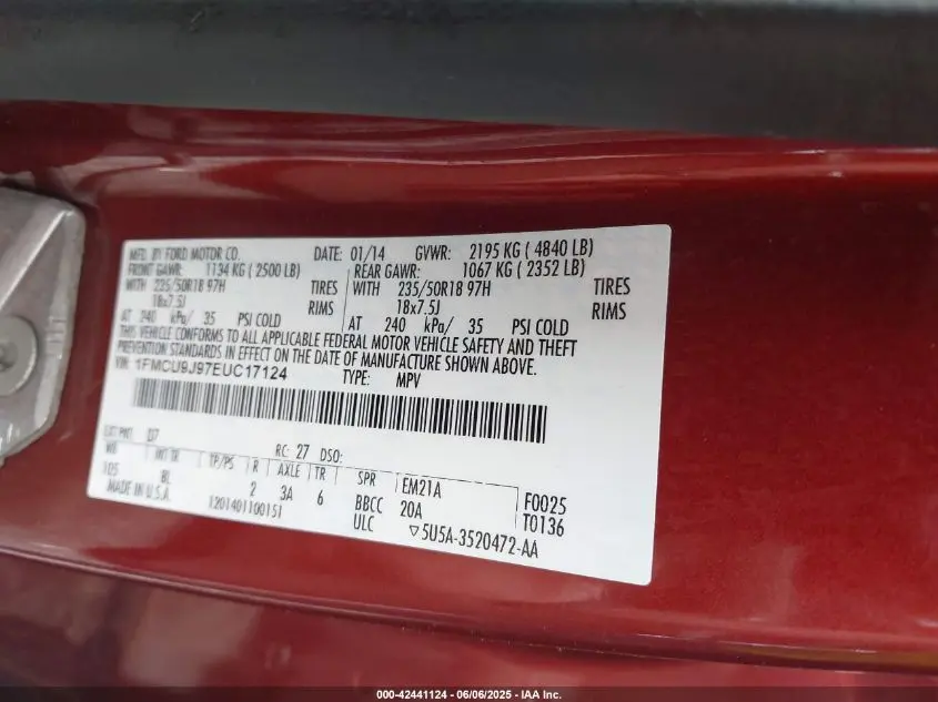 2014 FORD ESCAPE TITANIUM