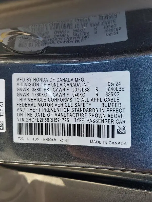 2024 HONDA CIVIC SPORT  