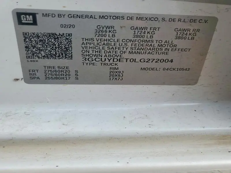 2020 CHEVROLET SILVERADO K1500 LT  