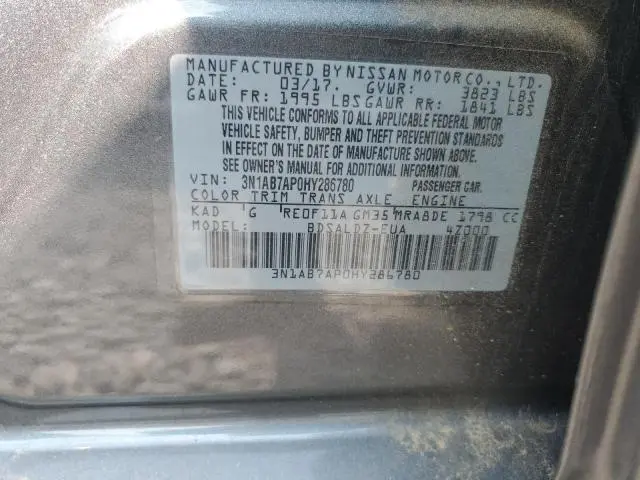 2017 NISSAN SENTRA S  