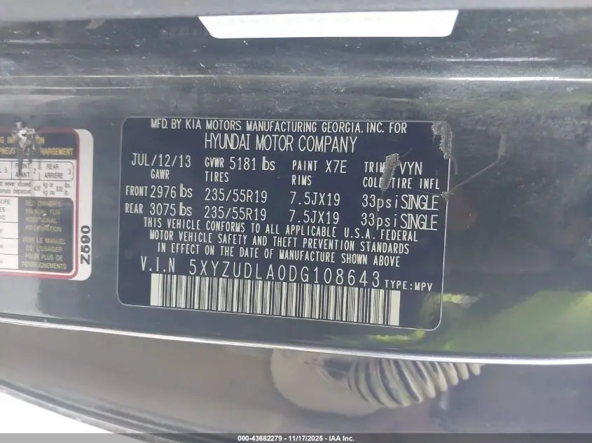 2013 HYUNDAI SANTA FE SPORT 2.0T