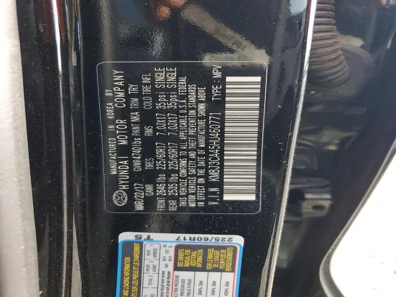 2017 HYUNDAI TUCSON SE  
