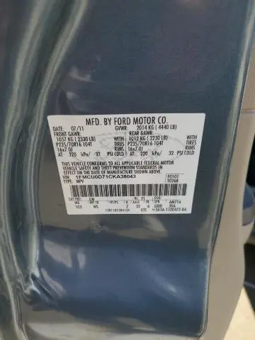 2012 FORD ESCAPE XLT  