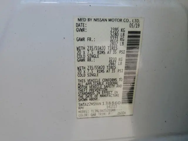 2019 NISSAN MURANO S  