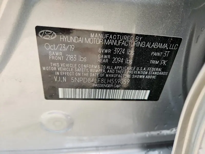 2020 HYUNDAI ELANTRA SEL  