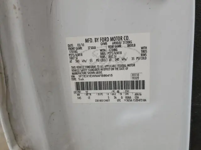 2010 FORD F150 SUPER CAB  