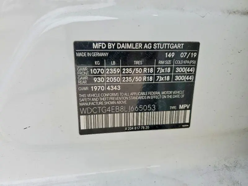 2020 MERCEDES-BENZ GLA 250  