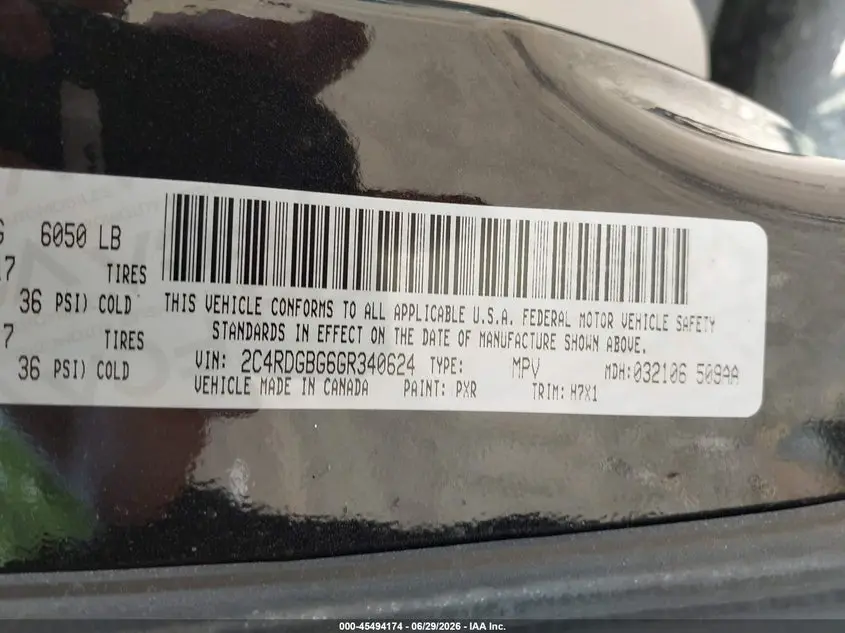 2016 DODGE GRAND CARAVAN SE
