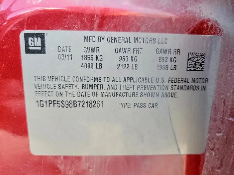 2011 CHEVROLET CRUZE LT  