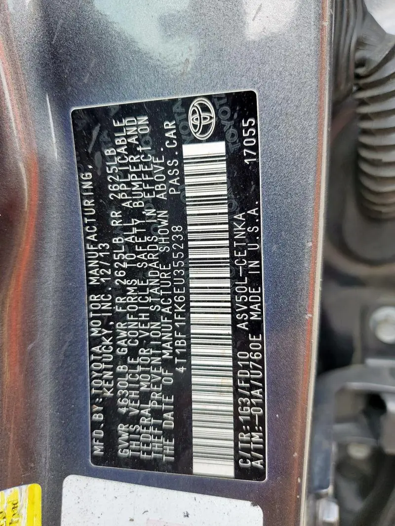 2014 TOYOTA CAMRY L  