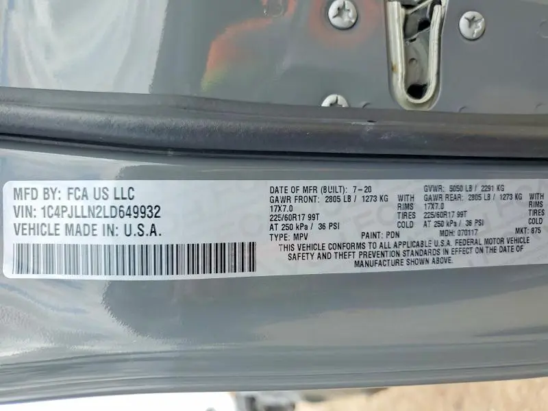 2020 JEEP CHEROKEE LATITUDE PLUS  