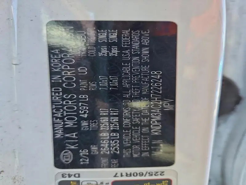 2017 KIA SPORTAGE LX  