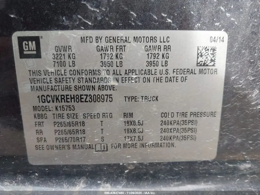 2014 CHEVROLET SILVERADO 1500 1LT