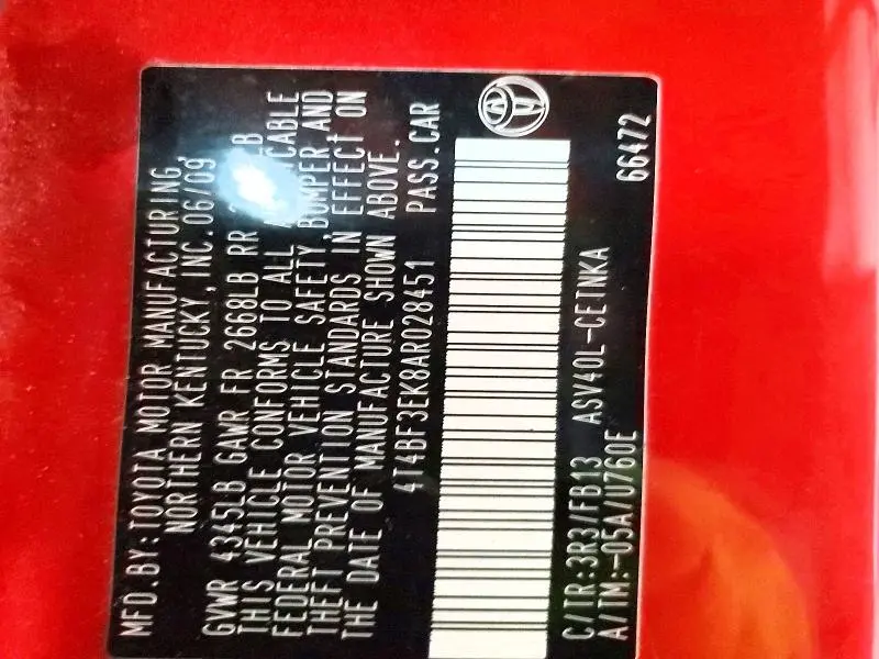 2010 TOYOTA CAMRY BASE  