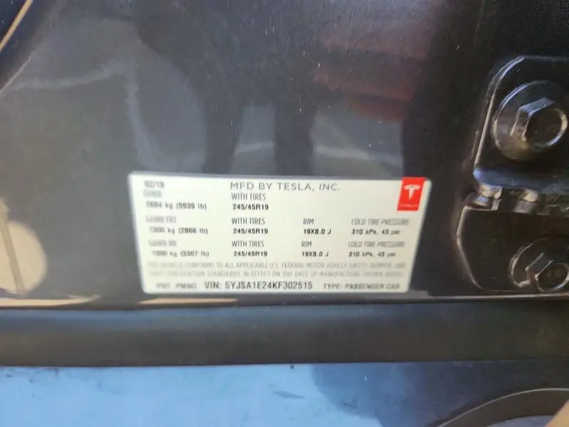 2019 TESLA MODEL S   