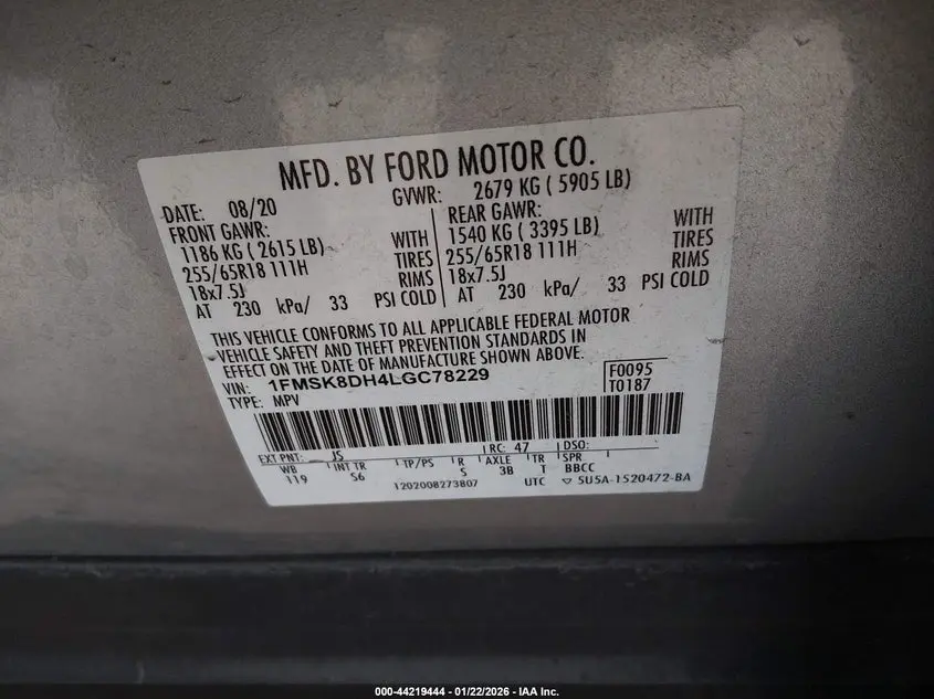 2020 FORD EXPLORER XLT
