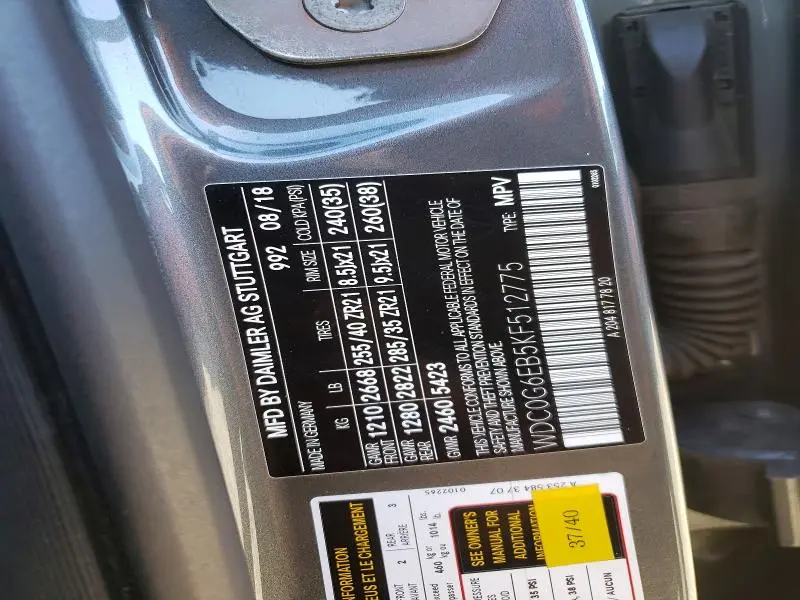 2019 MERCEDES-BENZ GLC 43 4MATIC AMG  