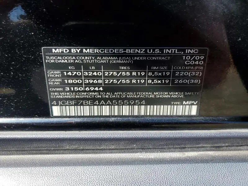 2010 MERCEDES-BENZ GL 450 4MATIC  