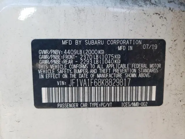 2019 SUBARU WRX PREMIUM  