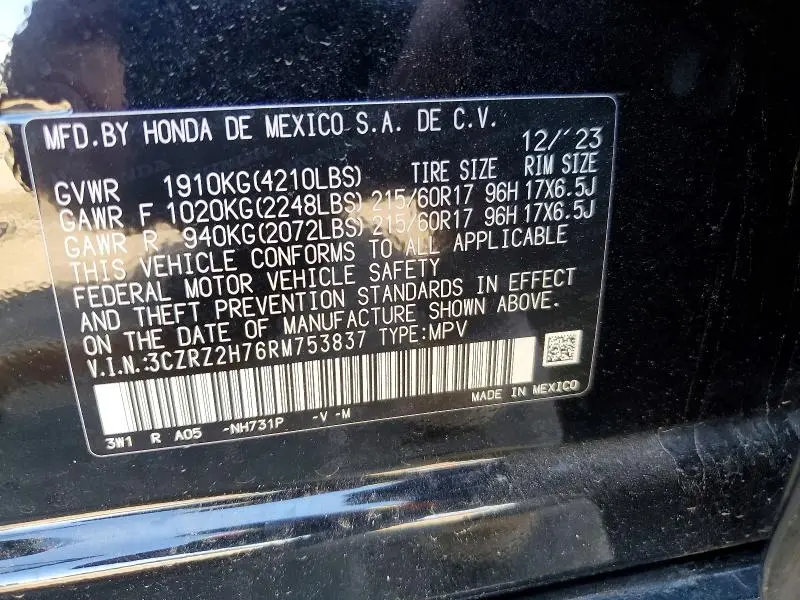 2024 HONDA HR-V EXL  