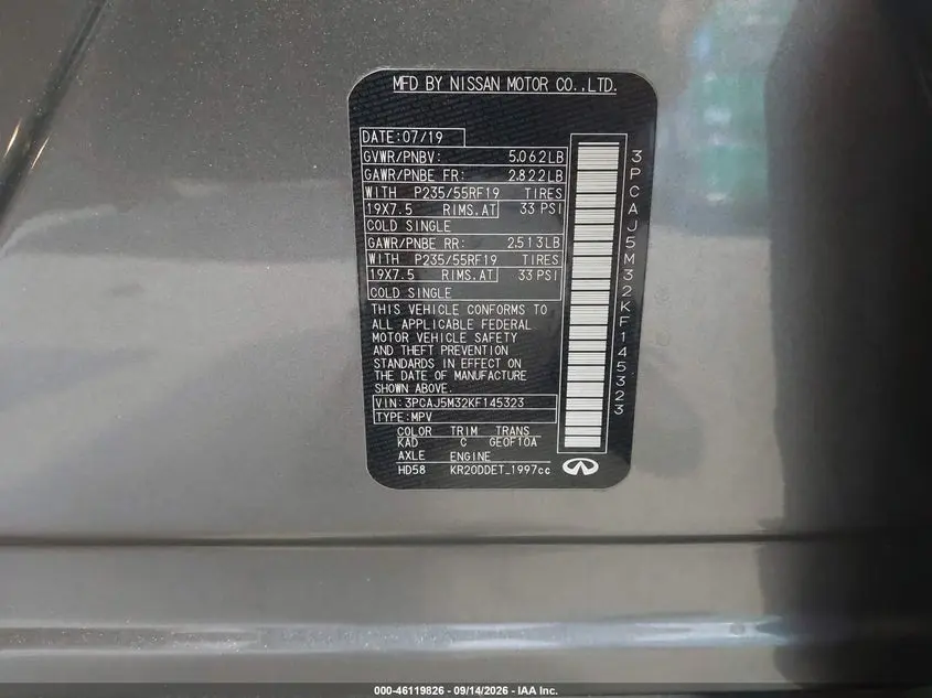 2019 INFINITI QX50 LUXE