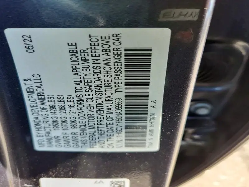 2022 HONDA ACCORD EXL  