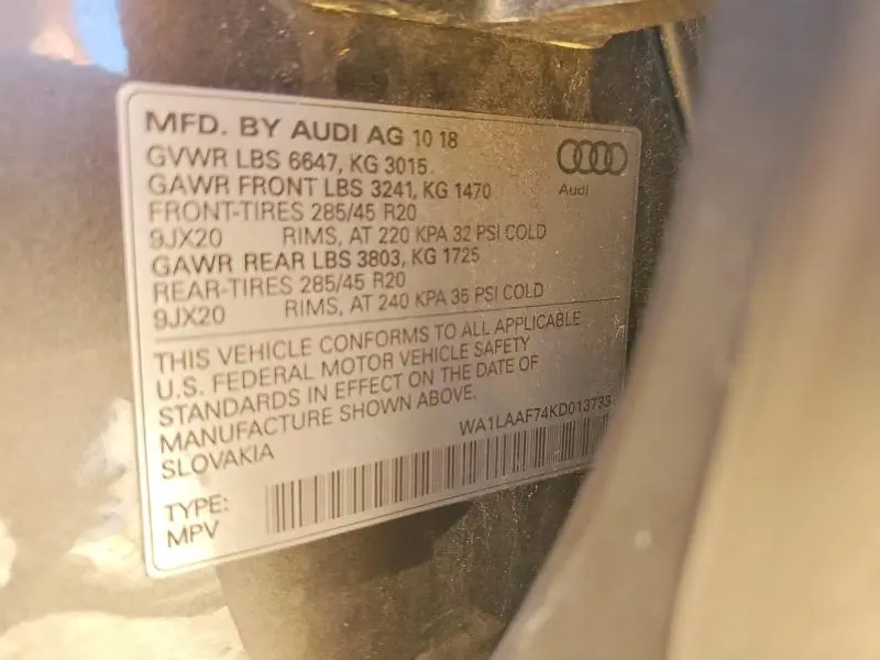 2019 AUDI Q7 PREMIUM PLUS  