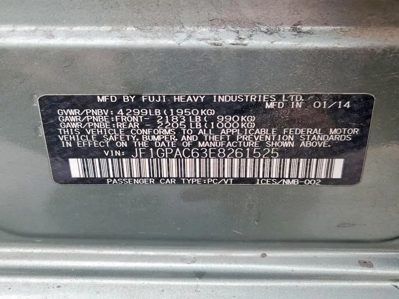 2014 SUBARU IMPREZA PREMIUM  
