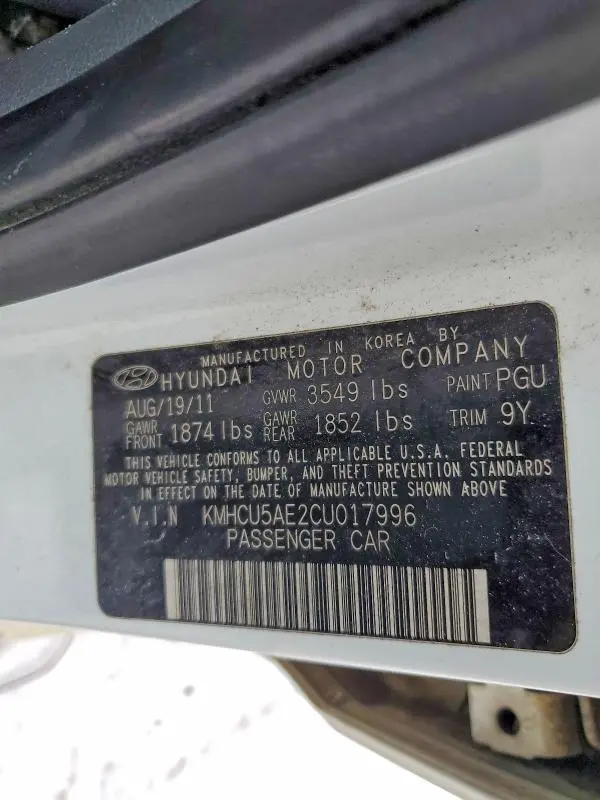 2012 HYUNDAI ACCENT GLS  