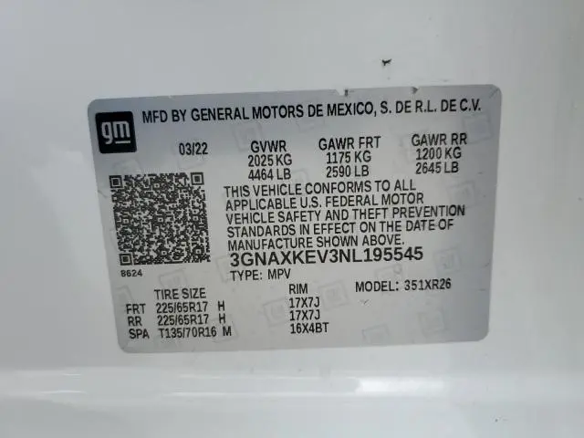 2022 CHEVROLET EQUINOX LT  