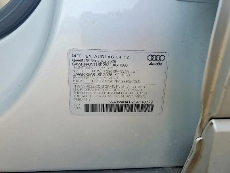 2012 AUDI Q5 PRESTIGE  