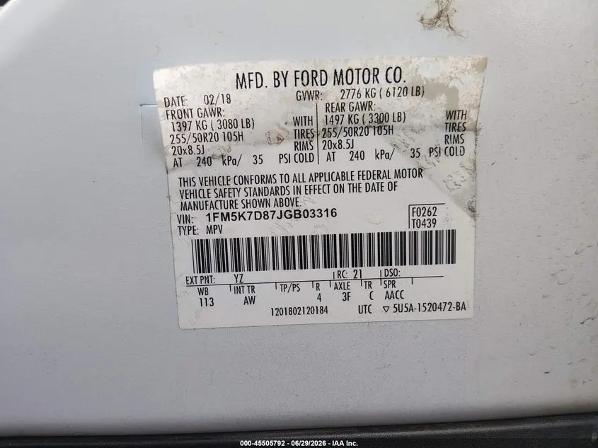 2018 FORD EXPLORER XLT