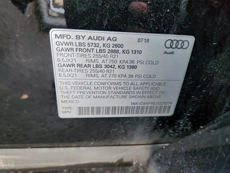 2018 AUDI SQ5 PRESTIGE  