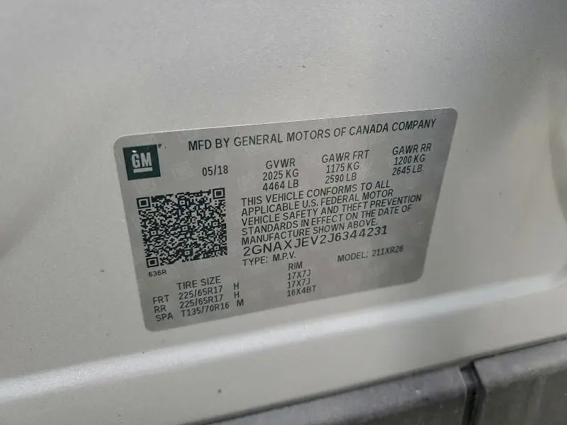 2018 CHEVROLET EQUINOX LT  