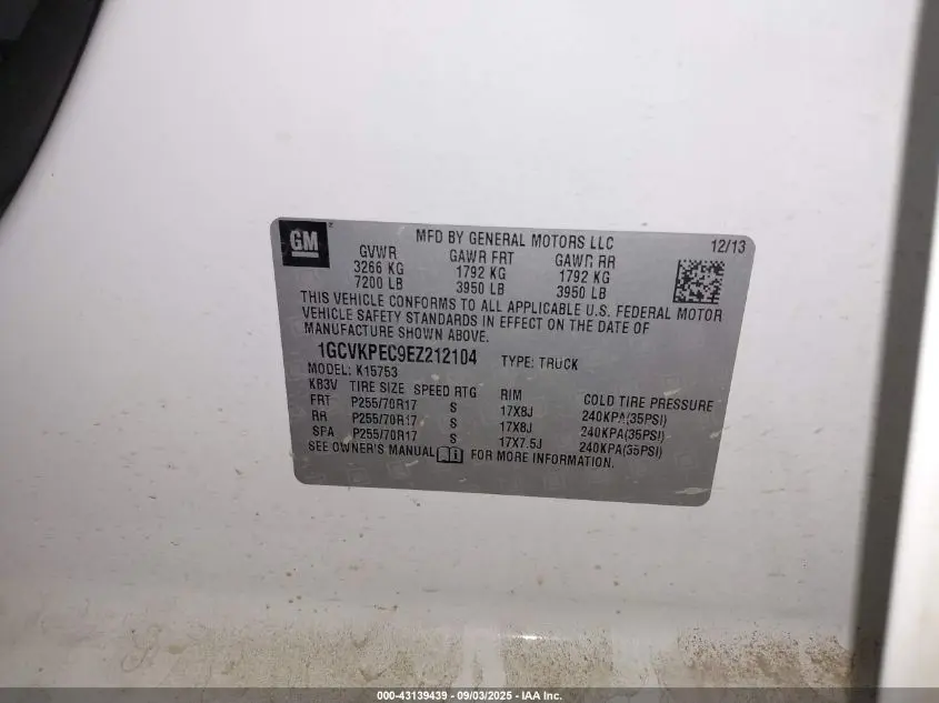 2014 CHEVROLET SILVERADO 1500 WORK TRUCK 1WT