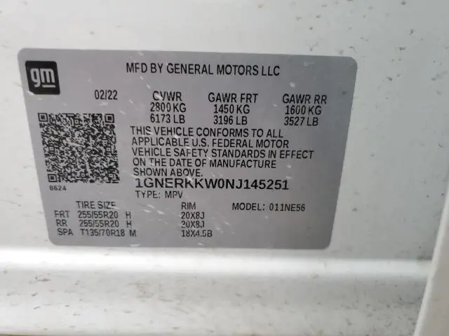 2022 CHEVROLET TRAVERSE PREMIER  