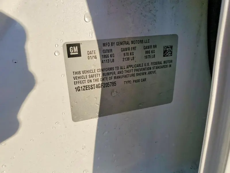 2016 CHEVROLET MALIBU LT  