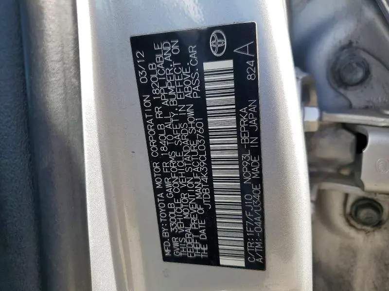 2012 TOYOTA YARIS FLEET  